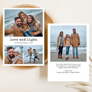 Nostalgic Type   Happy Hanukkah Family Photo Grid Holiday Card