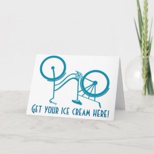 Nostalgic Upside Down Bicycle Ice Cream Birthday Card