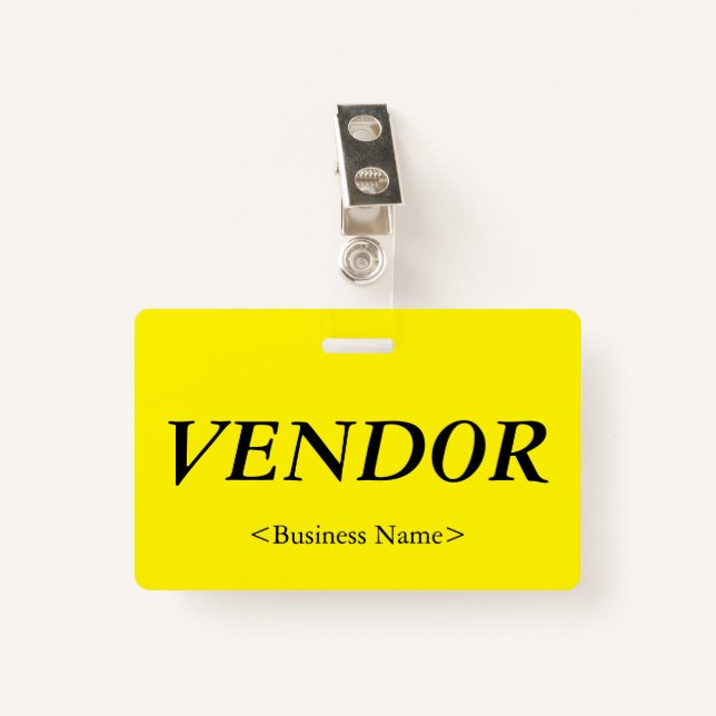 Nostalgic "VENDOR" Badge (Front with Clip)
