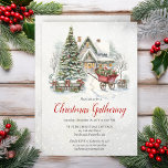 Nostalgic Vintage Cottage Christmas Gathering Invitation