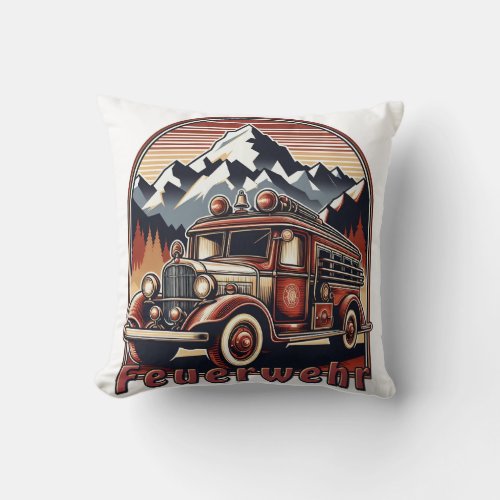nostalgic vintage firefighter throw pillow