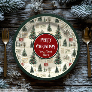 Nostalgic vintage paper plates with custom name