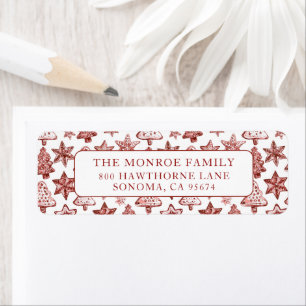 Nostalgic Vintage Red Christmas Cookies Label