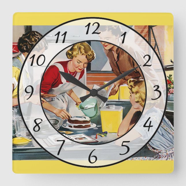 Nostalgic Vintage Retro Women Kitchen Clock (Front)