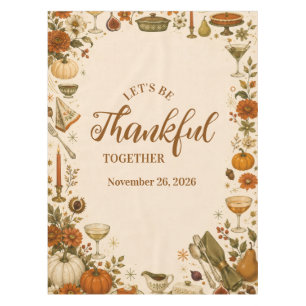 Nostalgic Vintage Thanksgiving Supper Club Tablecloth