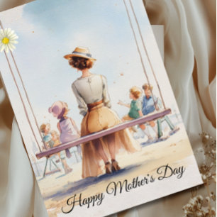 Nostalgic Watercolor Mother's Day Card