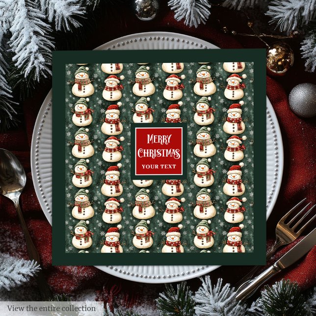 Nostalgic Watercolor Traditional Christmas Napkins (Nostalgic Watercolor Traditional Christmas Napkins)