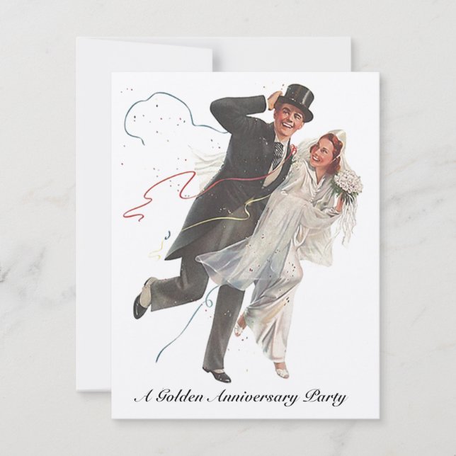 Nostalgic Wedding Day Couple Anniversary Invites (Front)