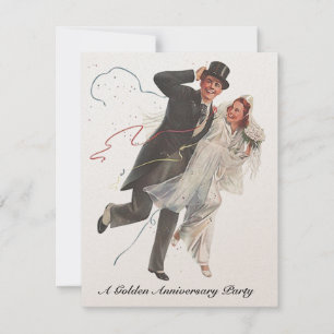 Nostalgic Wedding Day Couple Anniversary Invites