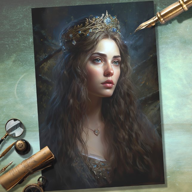 Nostalgic Woman with Tiara 1 Decoupage Paper (Creator Uploaded)