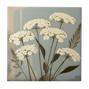 Nostalgic Yarrow Botanical Ceramic Tile
