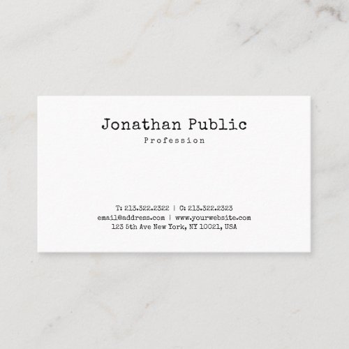 Nostalgy Design Minimalistic Plain Retro Trendy Business Card