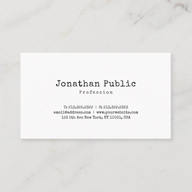 Nostalgy Look Design Minimalist Plain Retro Trendy Business Card (Front)