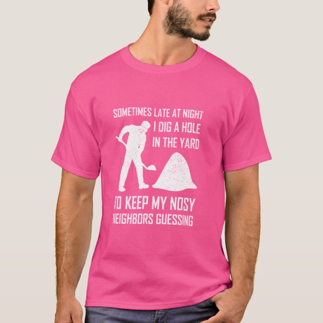 Nosy Neighbor Next Door Man Distressed Neighborhoo T-Shirt (Front)