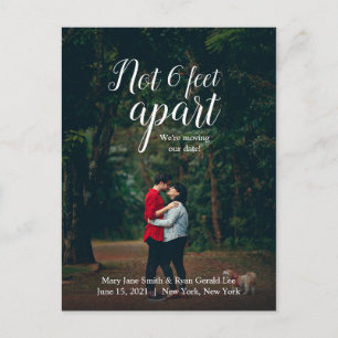 Not 6 Feet Apart   New Wedding Date   Calligraphy Postcard