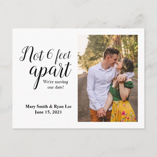 Not 6 Feet Apart Wedding Update Save the Date Postcard