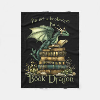 Not a bookworm funny fantasy reading book lovers fleece blanket