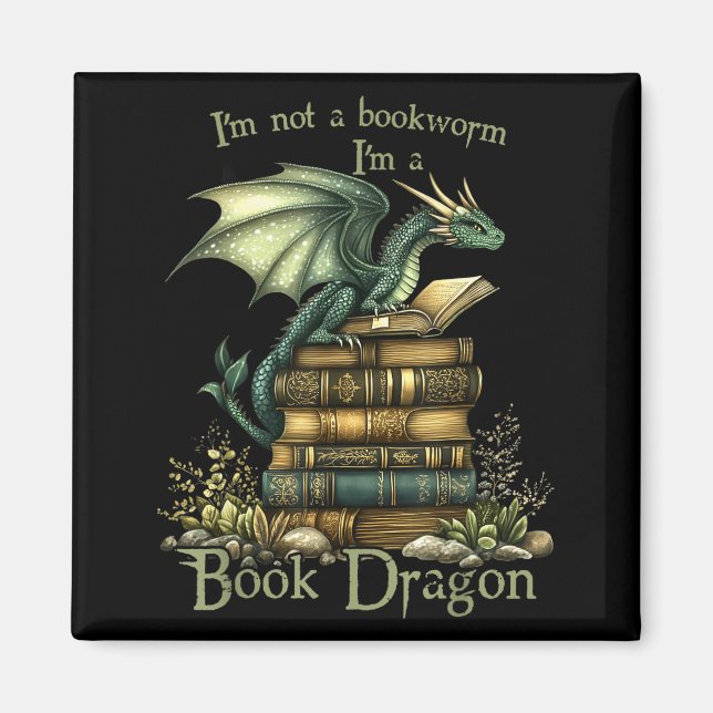 Not a bookworm funny fantasy reading book lovers magnet (Front)