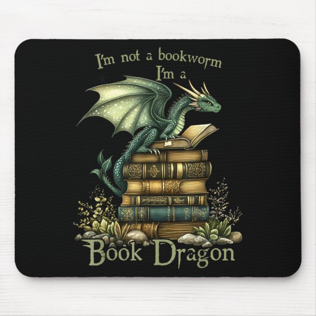 Not a bookworm funny fantasy reading book lovers mouse pad (Front)