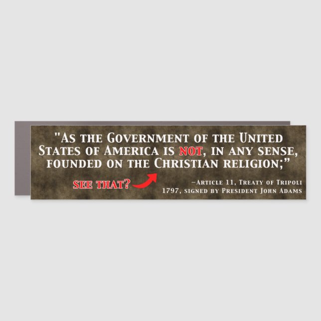 Not a Christian Nation Car Magnet (Front)