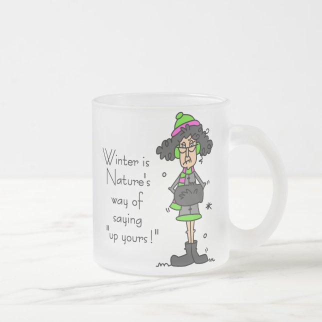 Not a Fan of Winter Frosted Glass Coffee Mug (Right)