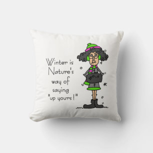 Not a Fan of Winter Throw Pillow