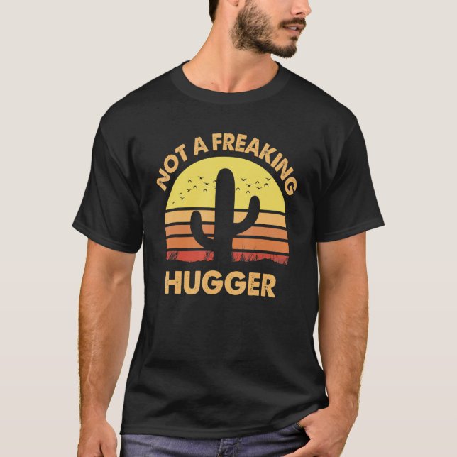 Not A Hugger Apparel Sarcastic Anti Hugging Introv T-Shirt (Front)