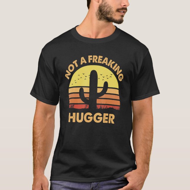 Not A Hugger Apparel Sarcastic Anti Hugging Introv T-Shirt (Front)