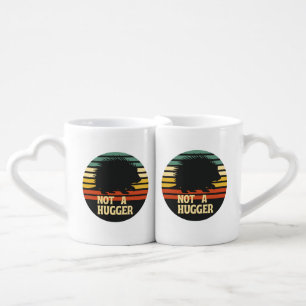 Not A Hugger Black Porcupine Coffee Mug Set
