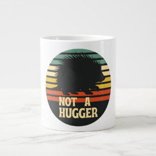 Not A Hugger Black Porcupine Giant Coffee Mug
