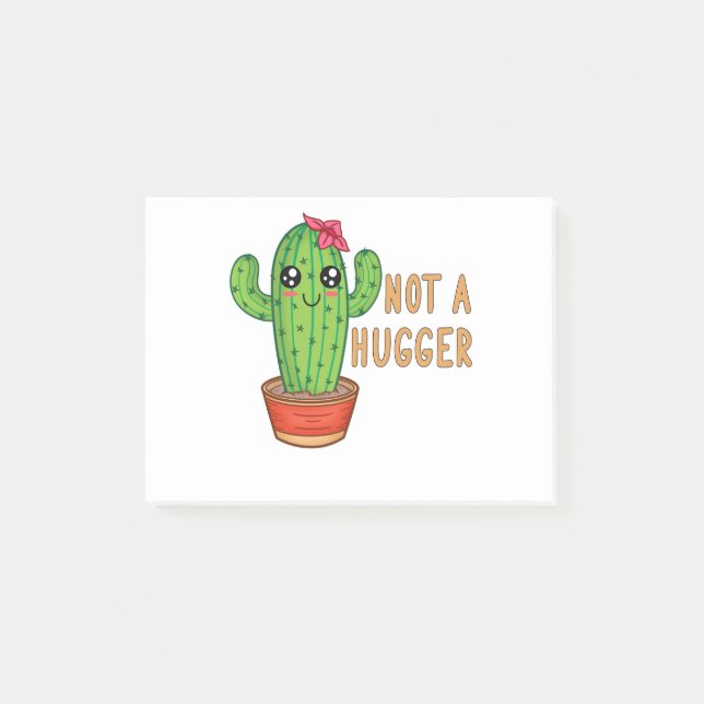 Not A Hugger Cactus Post-it Notes (Front)