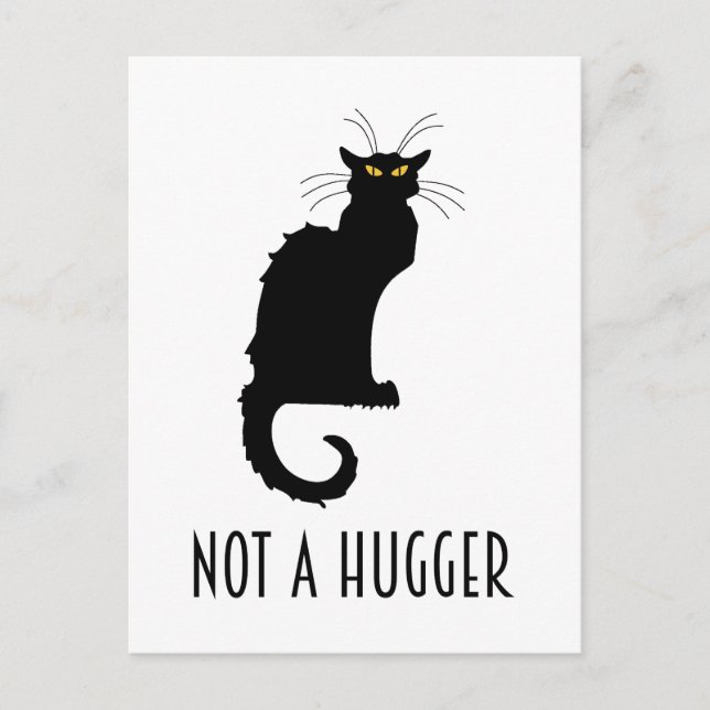 Not A Hugger Funny Introvert Antisocial Cat Postcard (Front)