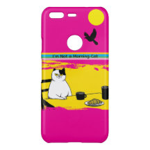Not a Morning Cat Funny iPhone Case – Fuchsia