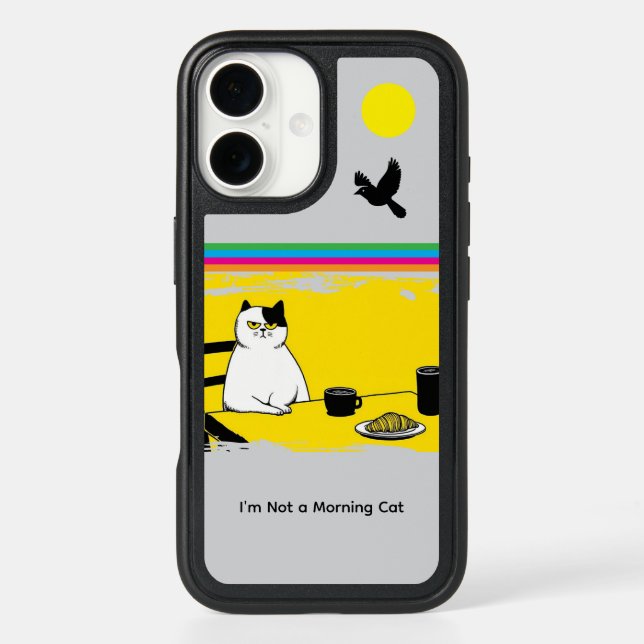 Not a Morning Cat Grumpy Cat OtterBox Case – Gray (Back)