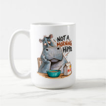 🦛 Not a Morning Hippo Classic Mug ☕😴