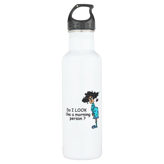 Not A Morning Person Stainless Steel Water Bottle (Front)