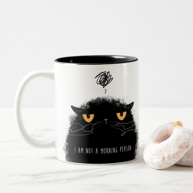 Not a morning person Two-Tone coffee mug (With Donut)
