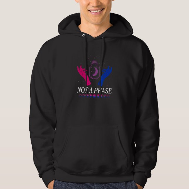Not A Phase Bisexual Pride Moon Phases Outer Space Hoodie (Front)