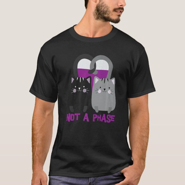 Not A Phase Cats Asexuality Ace Pride Lgbtq T-Shirt (Front)