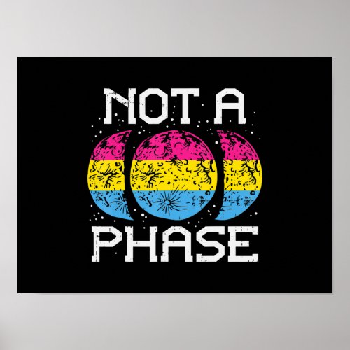 Not A Phase Pansexual Moon Funny Pan Pride Flag Poster
