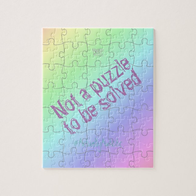 'Not a Puzzle' Autism Acceptance, Pastel Rainbow Jigsaw Puzzle (Vertical)