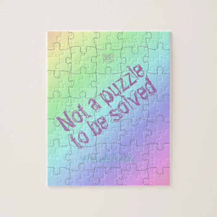 Not A Puzzle Autism Acceptance Pastel Rainbow Jigsaw Puzzle Zazzle Com