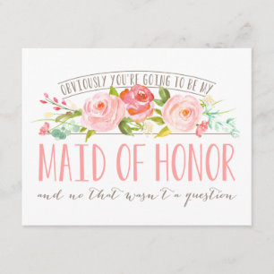 Not a Question, Maid Of Honor Rose Garden Invitation