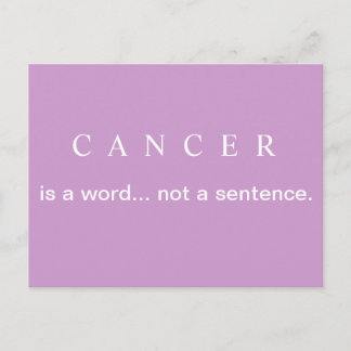 NOT A SENTENCE Breast Cancer Postcard