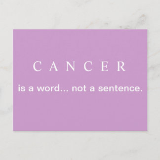 NOT A SENTENCE Breast Cancer Postcard
