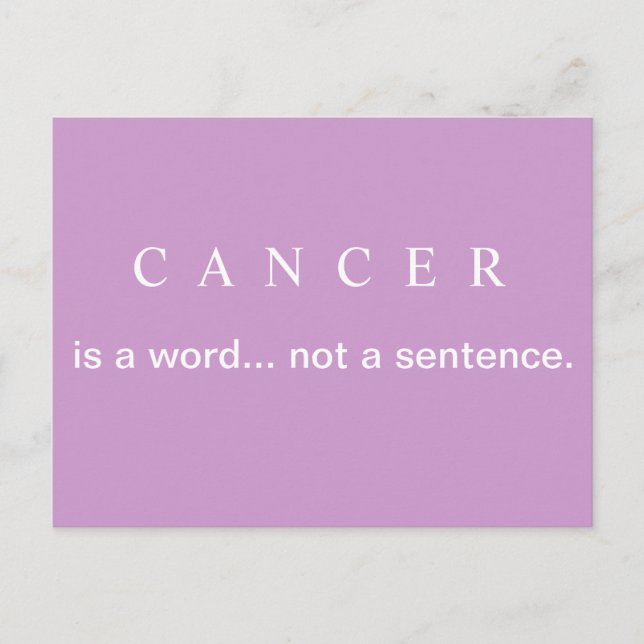 NOT A SENTENCE Breast Cancer Postcard (Front)