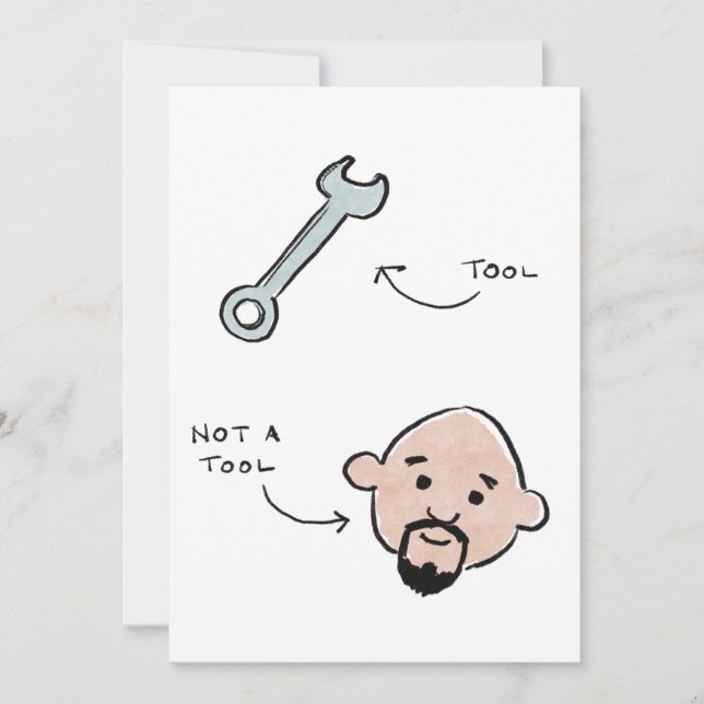 Not a tool father's day - wrench holiday card (Front)