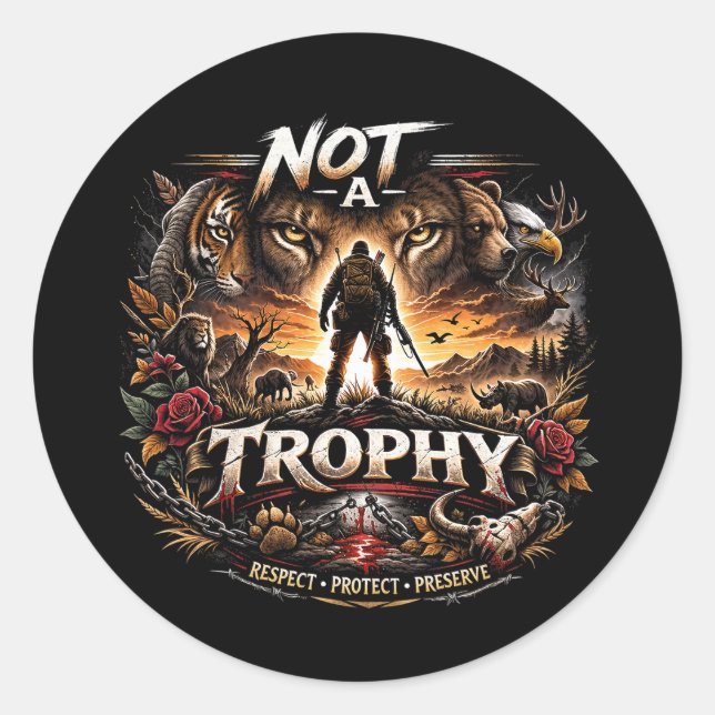 Not a Trophy Classic Round Sticker (Front)