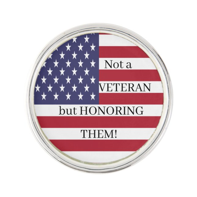 Not a Veteran United States Flag Lapel Pin (Front)