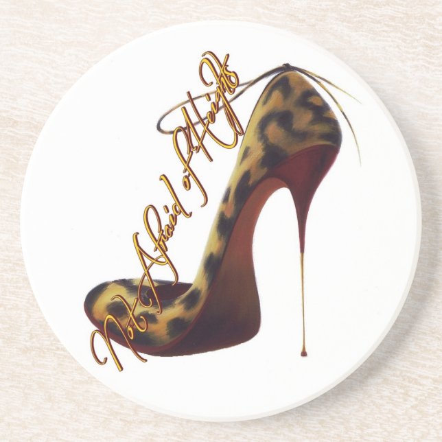 "Not Afraid of Heights" Tres Chic High Heel Design Drink Coaster (Front)